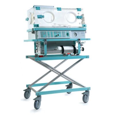 Infant incubator on wheeled stand
